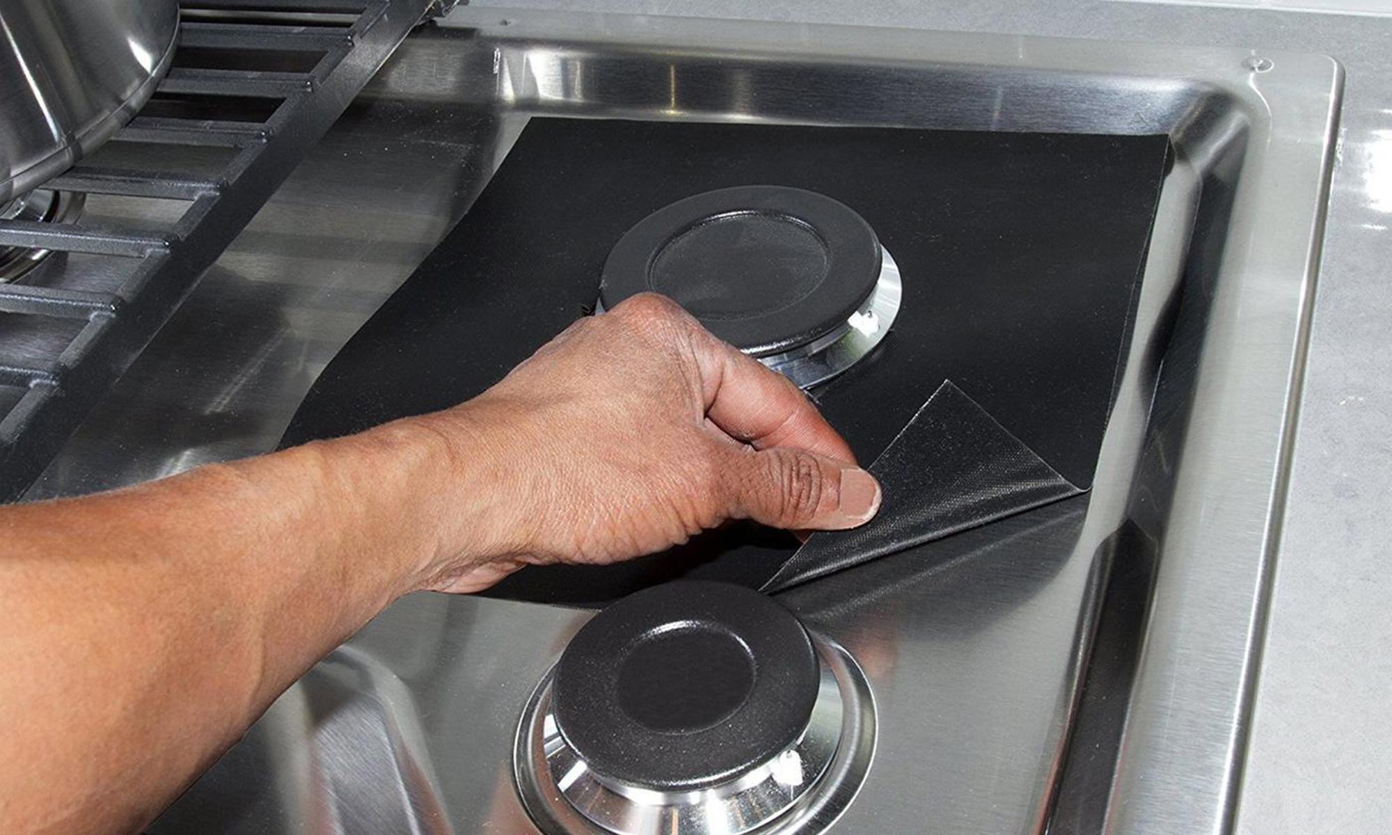 Reusable Nonstick Gas Range Stovetop Burner Liners (4 Pack) Jane